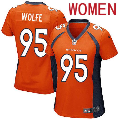 Women Denver Broncos 95 Derek Wolfe Nike Orange Game Player NFL Jersey